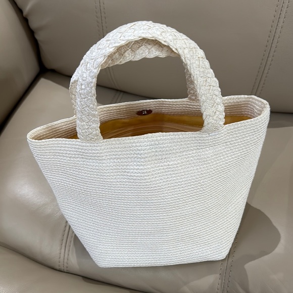 Talbots Handbags - Talbots White Woven Small Hand Bag